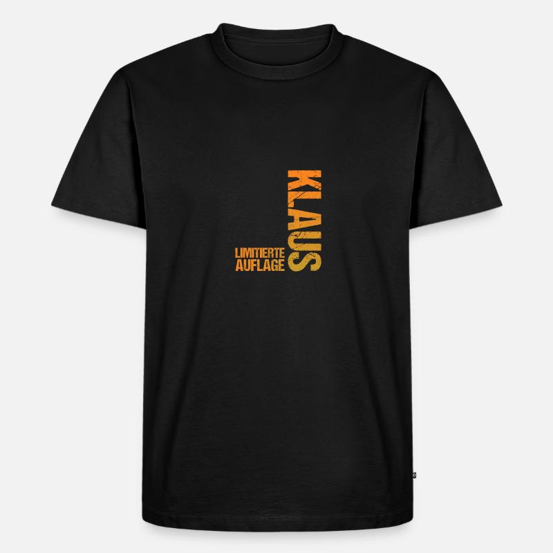Klaus - Männer Premium Bio T-Shirt - Schwarz