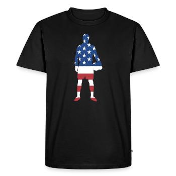 Sport Us Flag Jorkyball - Men's Premium Organic T-Shirt - black - Front - Nico (187cm)