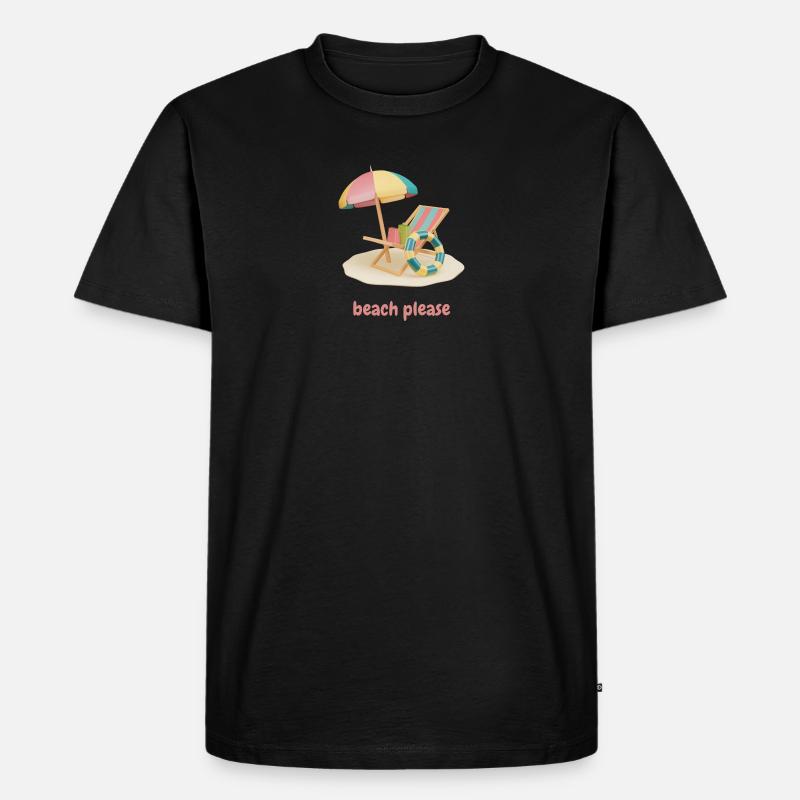 Beach please - Männer Premium Bio T-Shirt - Schwarz