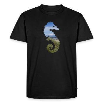 Hippocampe mer baltique - T-shirt Premium bio Homme - noir - Devant - Nico (187cm)