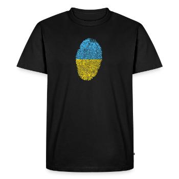 Empreintes digitales - Ukraine - T-shirt Premium bio Homme - noir - Devant - Nico (187cm)