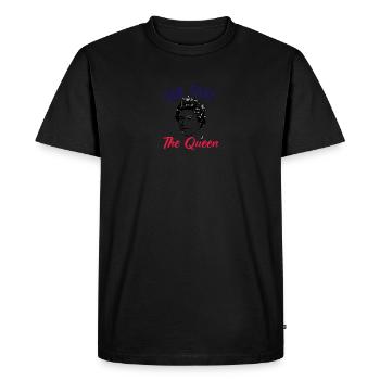 God Save The Queen Elizabeth 2 Reine d'Angleterre - T-shirt Premium bio Homme - noir - Devant - Nico (187cm)