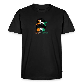 Maillot Foot Côte D'ivoire 2024 Supporter Eléphant - T-shirt Premium bio Homme - noir - Devant - Nico (187cm)