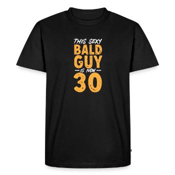 Bald Head Baldness Beard Bald Head - Men's Premium Organic T-Shirt - black - Front - Nico (187cm)