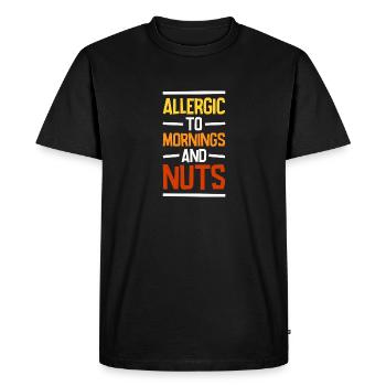 Allergy Nut Allergy Awareness Gift - Men's Premium Organic T-Shirt - black - Front - Nico (187cm)
