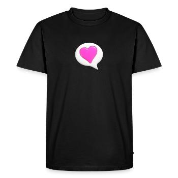 Coeur de couleur rose dans une bulle blanche - T-shirt Premium bio Homme - noir - Devant - Nico (187cm)