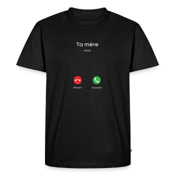 appel de ta mère - T-shirt Premium bio Homme - noir - Devant - Nico (187cm)