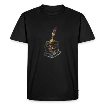 Livre des livres - T-shirt Premium bio Homme - noir - Devant - Nico (187cm)