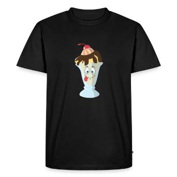 Drôle de crème glacée de crème ice dessin animé - T-shirt Premium bio Homme - noir - Devant - Nico (187cm)