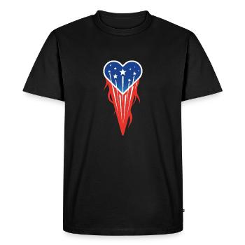 Burning flame love USA - T-shirt Premium bio Homme - noir - Devant - Nico (187cm)