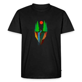 Nature Inspired Art Painting Landscape - Men's Premium Organic T-Shirt - black - Front - Nico (187cm)