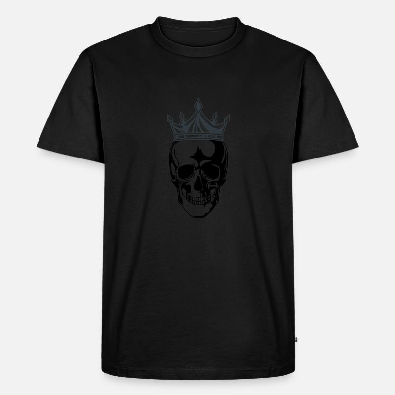 skull king krone - Männer Premium Bio T-Shirt - Schwarz
