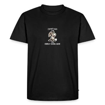 Lazy Donkey Energy-Saving Mode - Men's Premium Organic T-Shirt - black - Front - Nico (187cm)