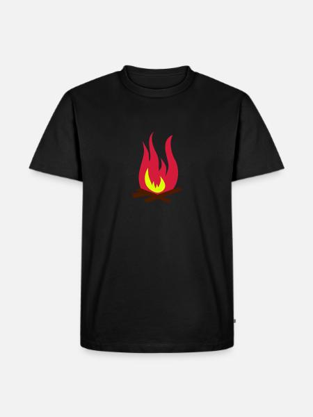 Feuer - Männer Premium Bio T-Shirt - Schwarz