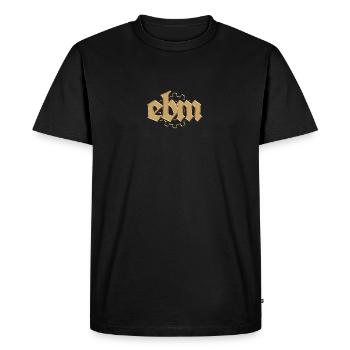 EBM Electronic Body Music avec Gear Gold Look - T-shirt Premium bio Homme - noir - Devant - Nico (187cm)