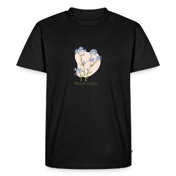 Vergissmeinnicht botanische Zeichnung - Männer Premium Bio T-Shirt - Schwarz - Vorne - Nico (187cm)