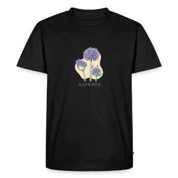Garlic giant botanical drawing - Men's Premium Organic T-Shirt - black - Front - Nico (187cm)