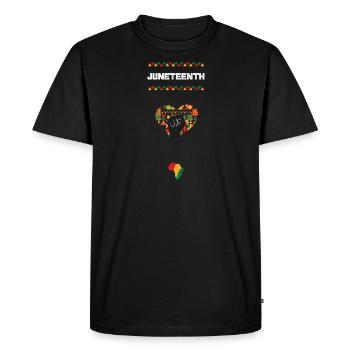 Juneteenth - Mois de l’histoire des Noirs - T-shirt Premium bio Homme - noir - Devant - Nico (187cm)