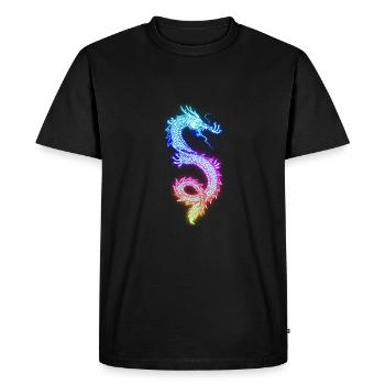 Dragon de couleur chinoise - T-shirt Premium bio Homme - noir - Devant - Nico (187cm)