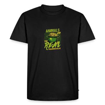 Les animaux sont les vrais trésors de la Saint-Patrick - T-shirt Premium bio Homme - noir - Devant - Nico (187cm)