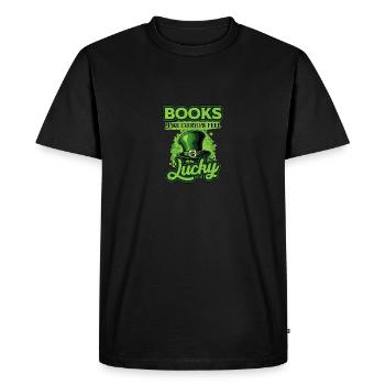 Les livres font que tous les jours se sentent chanceux la Saint-Patrick - T-shirt Premium bio Homme - noir - Devant - Nico (187cm)