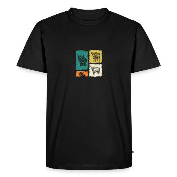 Bovins vaches Bovins Highland - T-shirt Premium bio Homme - noir - Devant - Nico (187cm)