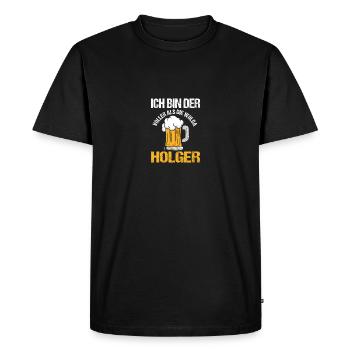 Bière Amateurs de bière Alcool Célébrer Holger - T-shirt Premium bio Homme - noir - Devant - Nico (187cm)