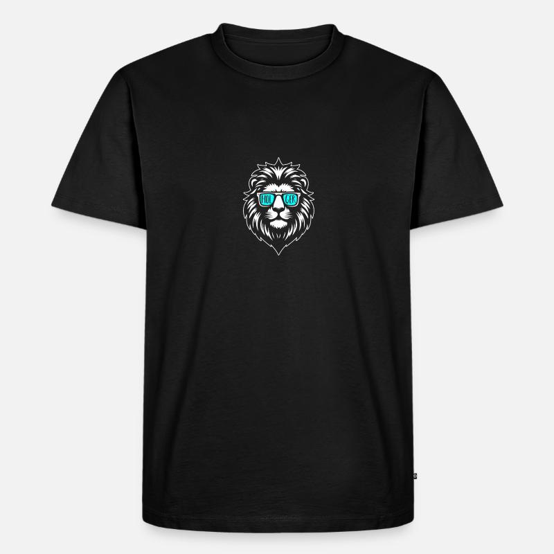 Löwe Holger - Männer Premium Bio T-Shirt - Schwarz