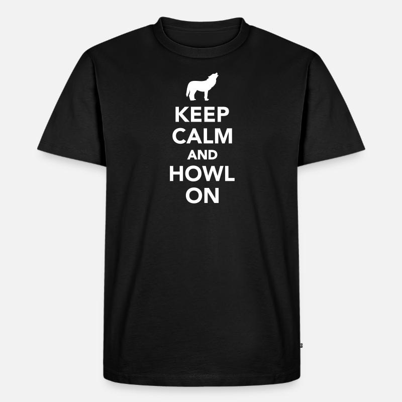 Wolf - Männer Premium Bio T-Shirt - Schwarz