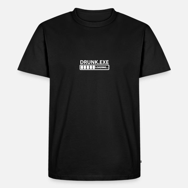 drunk exe loading - Männer Premium Bio T-Shirt - Schwarz