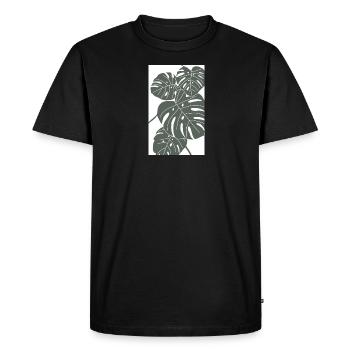 Monstera digital Art green/white - Men's Premium Organic T-Shirt - black - Front - Nico (187cm)
