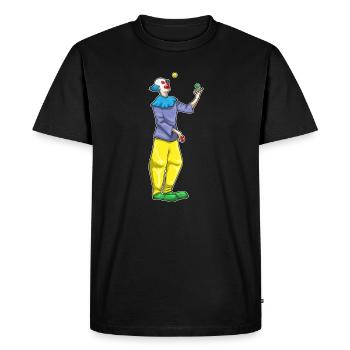 Jonglage d’Halloween avec les clowns - T-shirt Premium bio Homme - noir - Devant - Nico (187cm)
