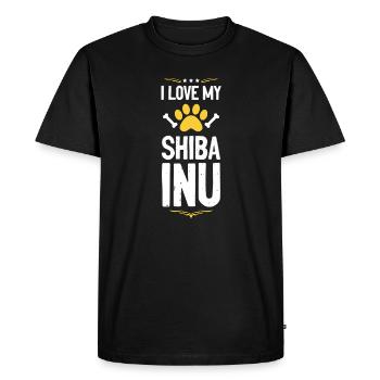 J’adore mon Shiba Inu - T-shirt Premium bio Homme - noir - Devant - Nico (187cm)