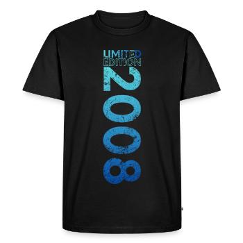 Limited Edition 2008 18th Birthday Gift - Men's Premium Organic T-Shirt - black - Front - Nico (187cm)