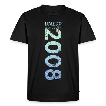 Limited Edition 2008 18th Birthday Gift - Men's Premium Organic T-Shirt - black - Front - Nico (187cm)