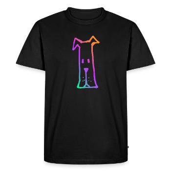 Modern Neon Dog Shirt - Men's Premium Organic T-Shirt - black - Front - Nico (187cm)