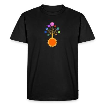 Solar System Tree - Men's Premium Organic T-Shirt - black - Front - Nico (187cm)
