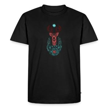 Le cerf - T-shirt Premium bio Homme - noir - Devant - Nico (187cm)