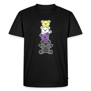 Conception d’ours de drapeau non binaire pour de fiers enbys - T-shirt Premium bio Homme - noir - Devant - Nico (187cm)