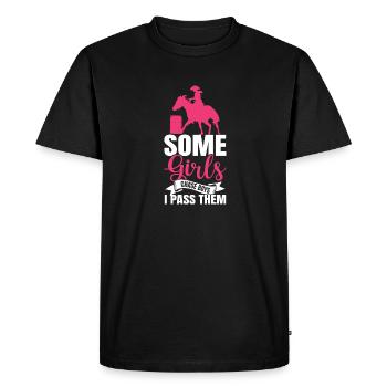 Some Girls Chase Boys I Pass Them Western Barrel R - Men's Premium Organic T-Shirt - black - Front - Nico (187cm)