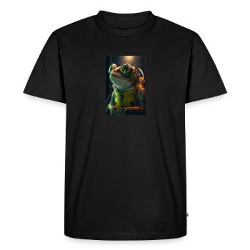 mignon astronaute grenouille - T-shirt Premium bio Homme - noir - Devant - Nico (187cm)