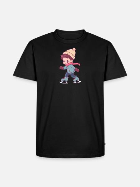 Eislauf Eisläuferin - Männer Premium Bio T-Shirt - Schwarz