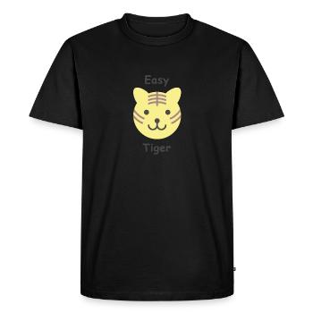 Easy Tiger Dark - T-shirt Premium bio Homme - noir - Devant - Nico (187cm)