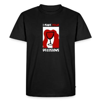 I Make Pour Decisions Wine Glass - Men's Premium Organic T-Shirt - black - Front - Nico (187cm)