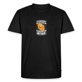 Schnitzel J’étais encore chez le boucher - T-shirt Premium bio Homme - noir - Devant - Nico (187cm)