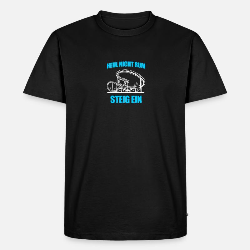 Steig ein Freizeitpark Rollercoaster Achterbahn - Männer Premium Bio T-Shirt - Schwarz