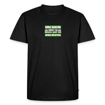 Agriculture : Tracteur, Agriculteur, Agriculteur - T-shirt Premium bio Homme - noir - Devant - Nico (187cm)