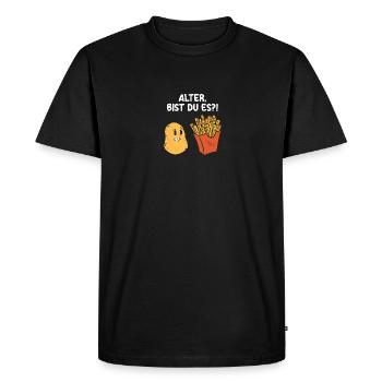 Mec, c’est toi ?! Frites - T-shirt Premium bio Homme - noir - Devant - Nico (187cm)