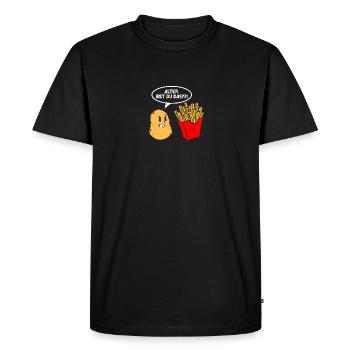Mec, c’est toi ?! Frites - T-shirt Premium bio Homme - noir - Devant - Nico (187cm)
