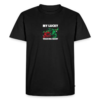 Ma chemise de trading chanceux Bourse Trader Bourse - T-shirt Premium bio Homme - noir - Devant - Nico (187cm)